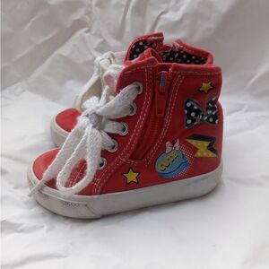 Disney Minnie Mouse Baby Girl High Top Red Shoes Size 5